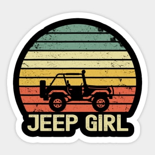 Jeep Girl Vintage Jeep Sticker